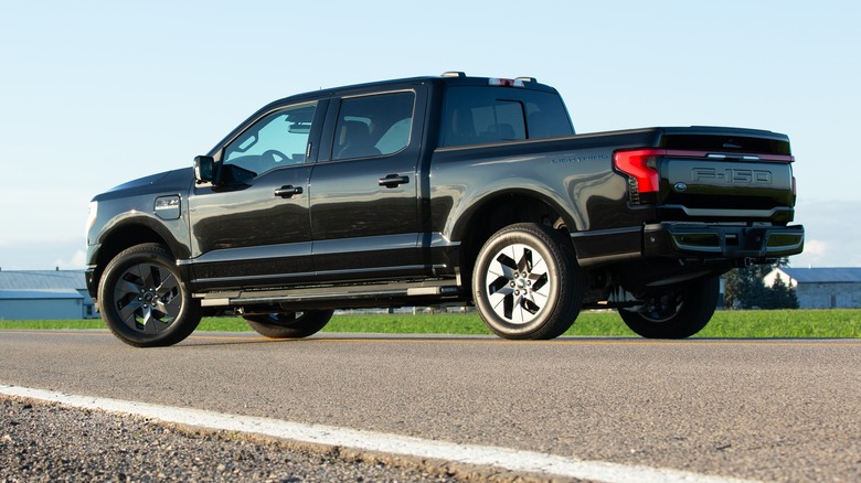 Ford-F150 Lightning parked rear end