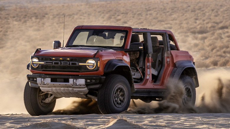 Ford Bronco with no doors off roading