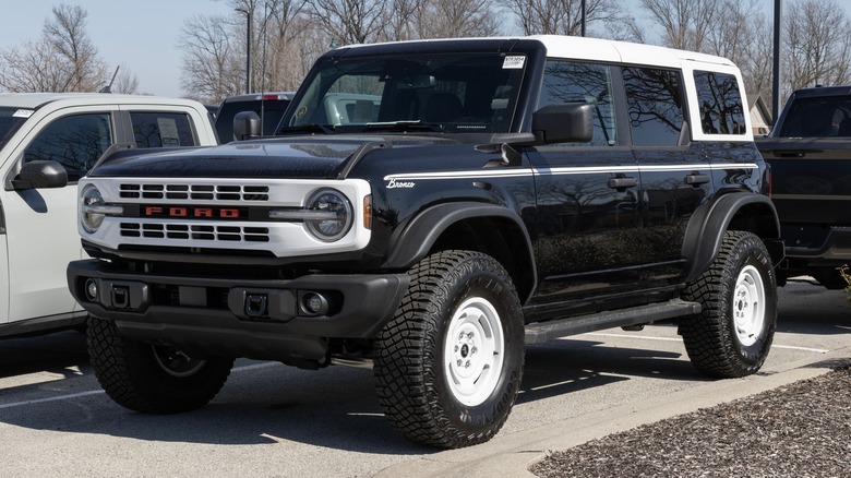 Black Ford Bronco Heritage parked