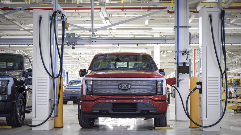 F-150 Lightning plugged in