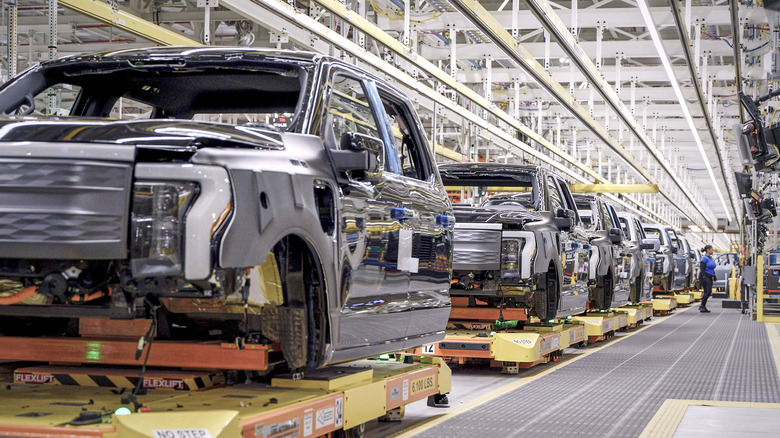 F-150 Lightning production line