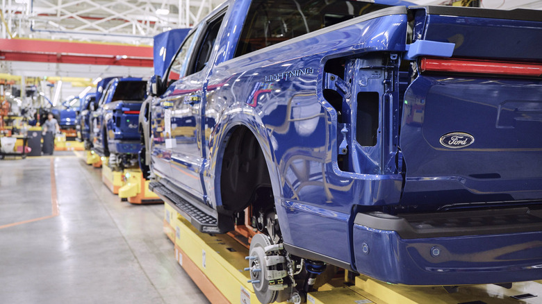 F-150 Lightning production line