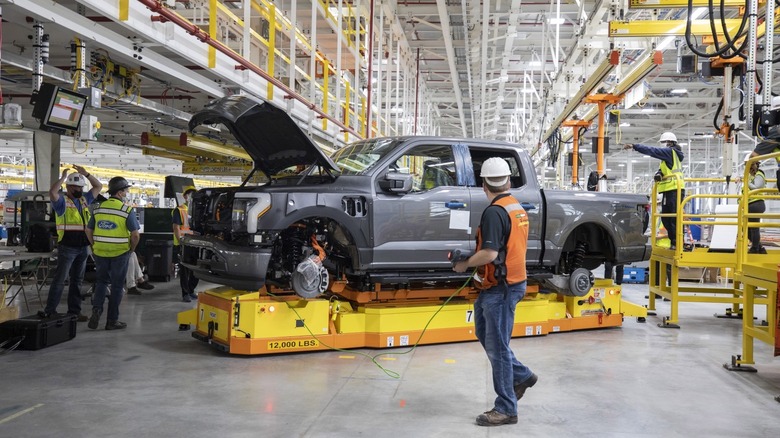 Ford F-150 Lightning on production line