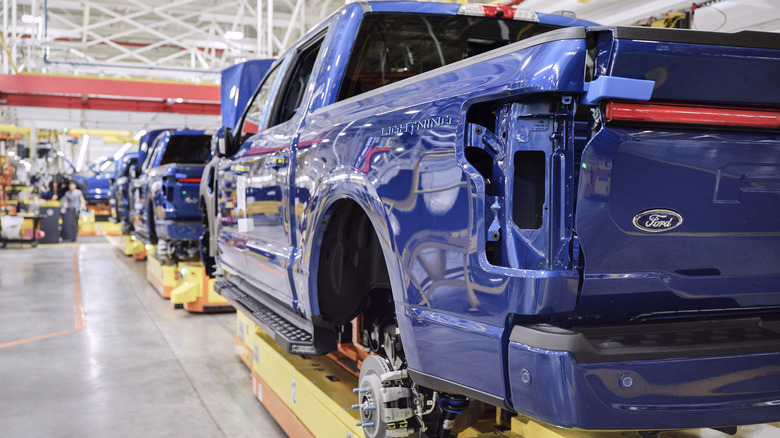 f-150 lightning on assembly line