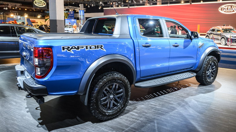 Ford Ranger Raptor parked showroom