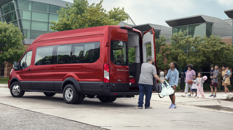 Ford Transit transporting passengers