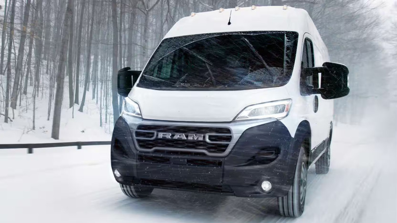 Ram ProMaster driving in snow