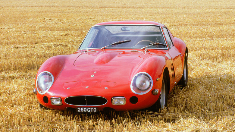 A 1963 Ferrari in a field