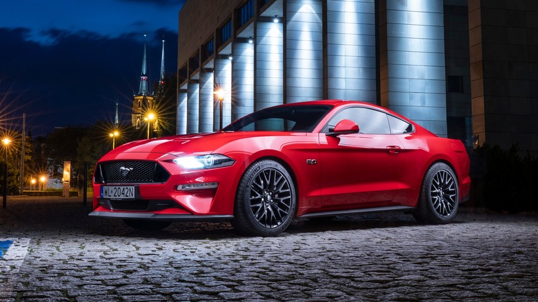 2020 Ford Mustang at night