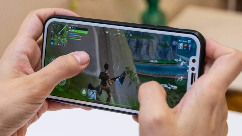 Fortnite on iPhone in hands