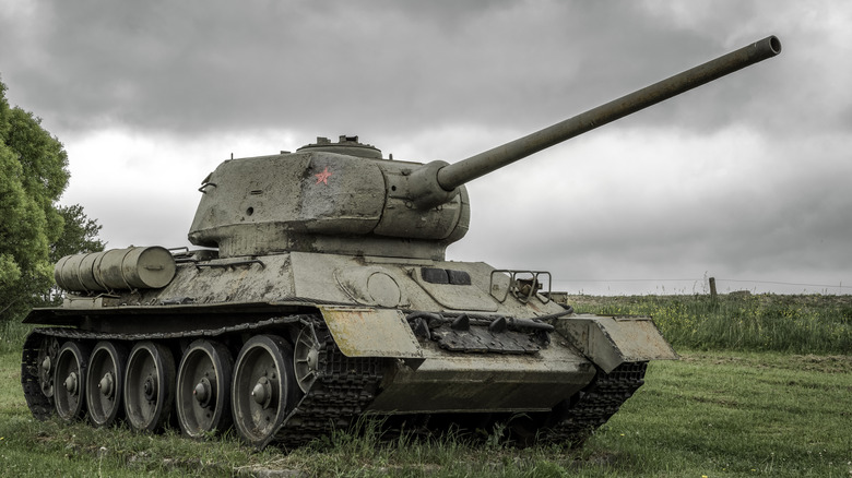 Soviet T-34 tank in field