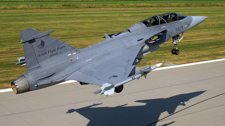 Saab JAS-39 Gripen Airplane taking off