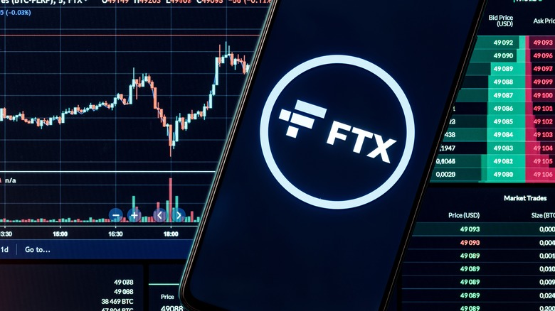 FTX logo with bitcoin price