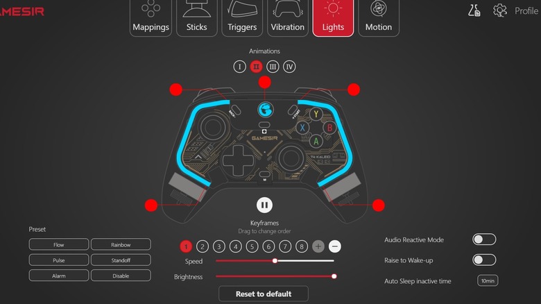 The customization menu for the T4K