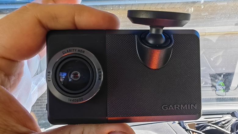 Dash cam in the hand