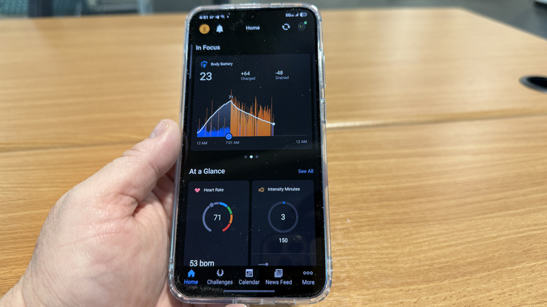 Garmin Connect app on a smartphone