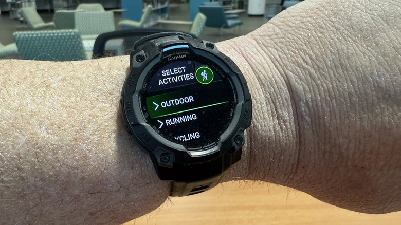 Garmin Instinct 3 AMOLED showing Select Activities screen