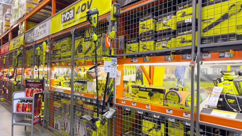 Ryobi display at Home Depot