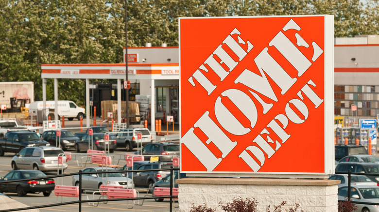 Home Depot sign in front of building