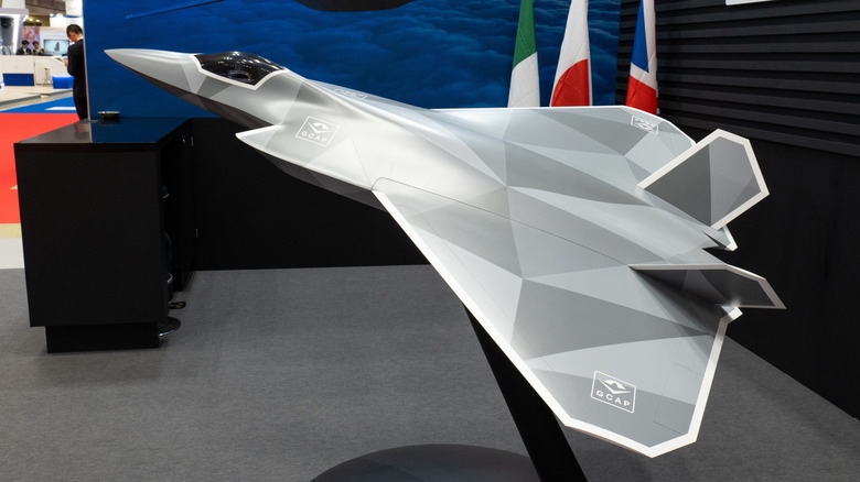 A mockup of the Tempest fighter showcased at the Farnborough airshow.