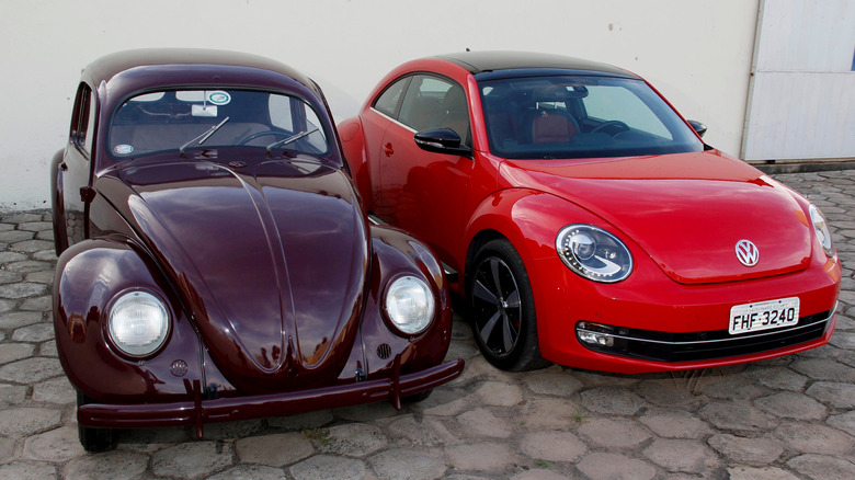 old and new VW Beetles