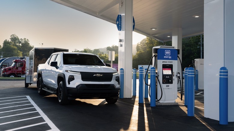 EV's being charged at GM's new EV charging stations