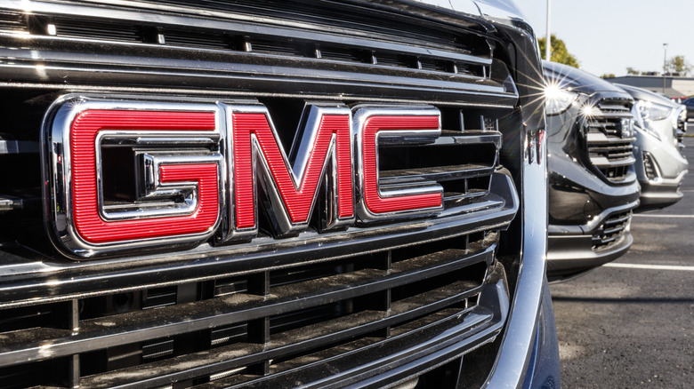 GMC logo on vehicle grille