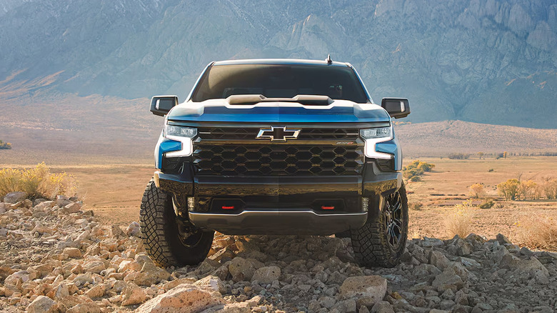 2024 Chevrolet Silverado 1500 parked on rocks