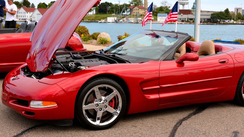 1997 Corvette with open hood