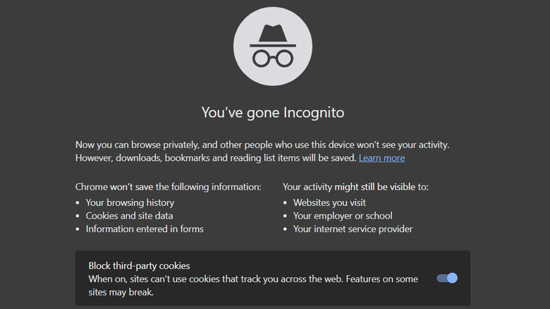 Incognito mode in Chrome