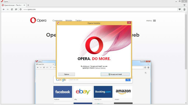 Opera browser window