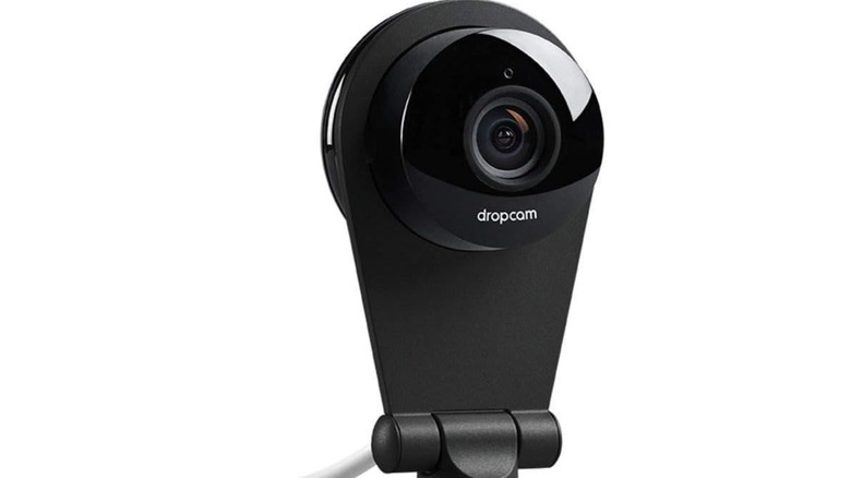 A black Dropcam camera