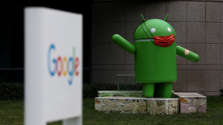 Android OS mascot Google sign