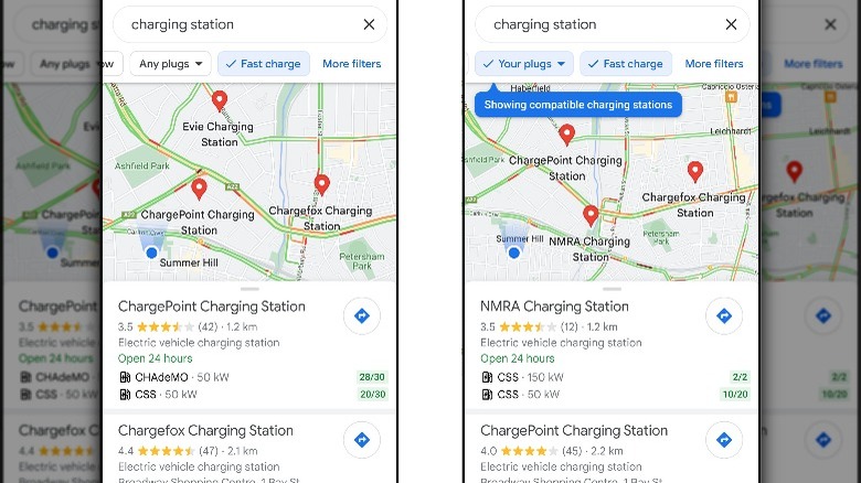 google maps find ev charger