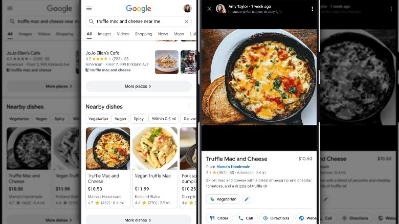 new google search food features