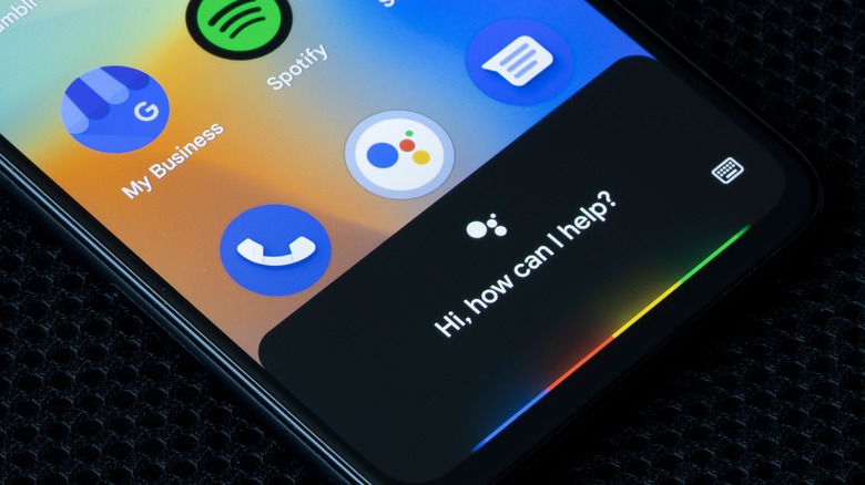 Google Assistant on phone screen