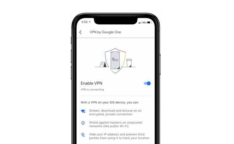 Google One VPN on iPhone