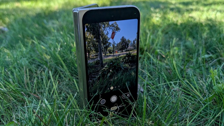 Google Pixel 9 Pro Fold in grass