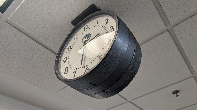 Clock on ceiling