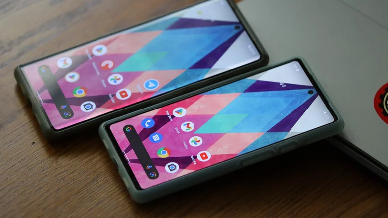 two Pixel smartphones on desk