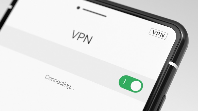 VPN connecting on a smartphone