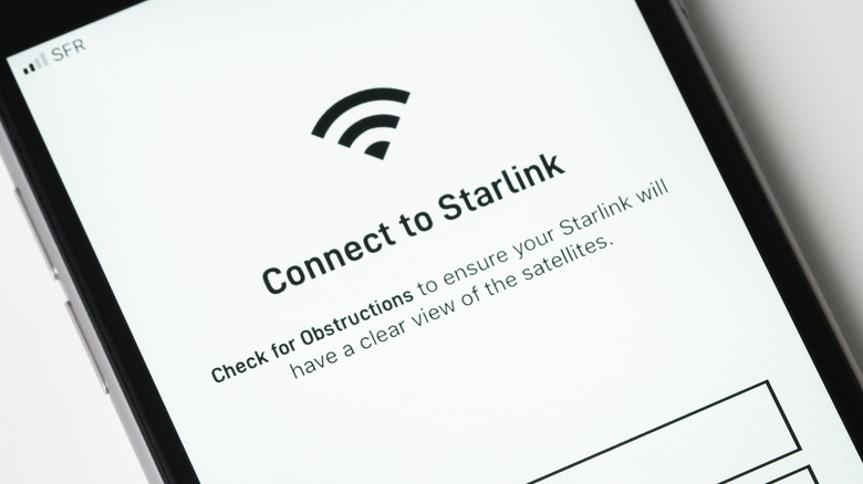phone with Starlink satellite internet