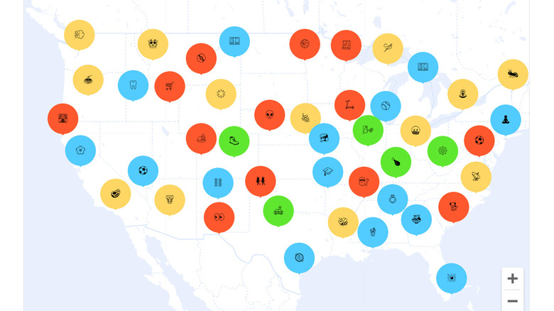 Google Trends local lists map