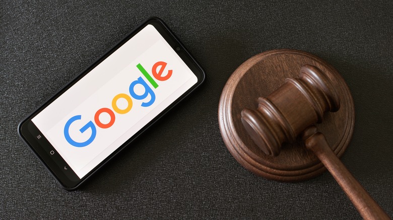 Google smartphone judge gavel