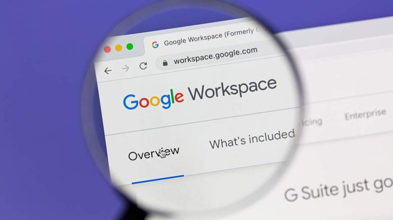 Google Workspace inside magnifying glass