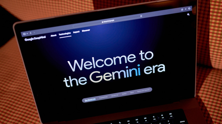 Google Gemini on a laptop.