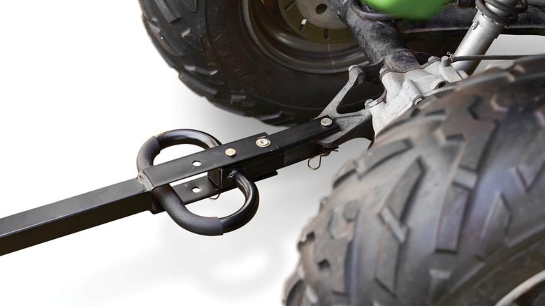 Gorilla Made patented 2-in-1 handle attached to an ATV