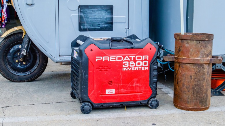 Predator 3500 generator outside camper