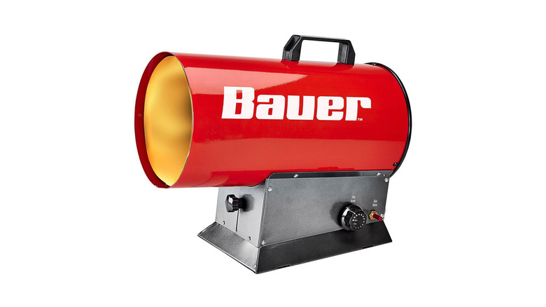 red portable bauer heater