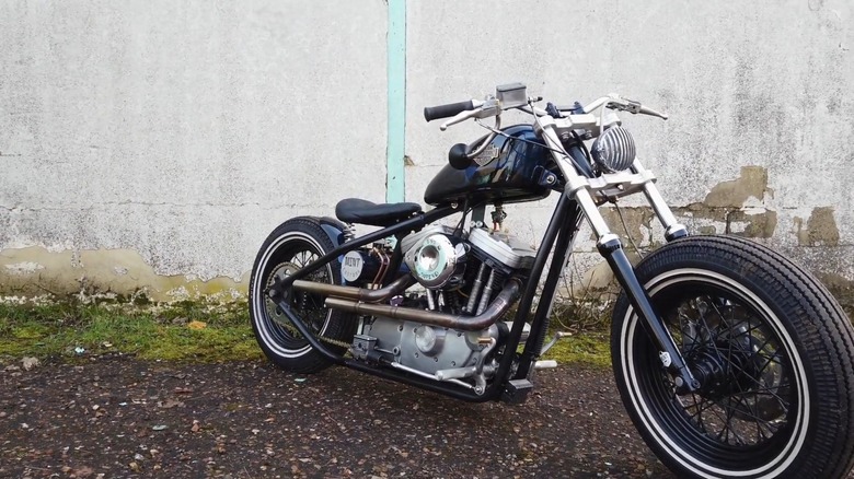 A hardtail Harley Davidson